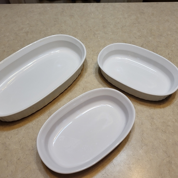 Corning Ware French White Baking Dishes set of 3 - Picture 4 of 8